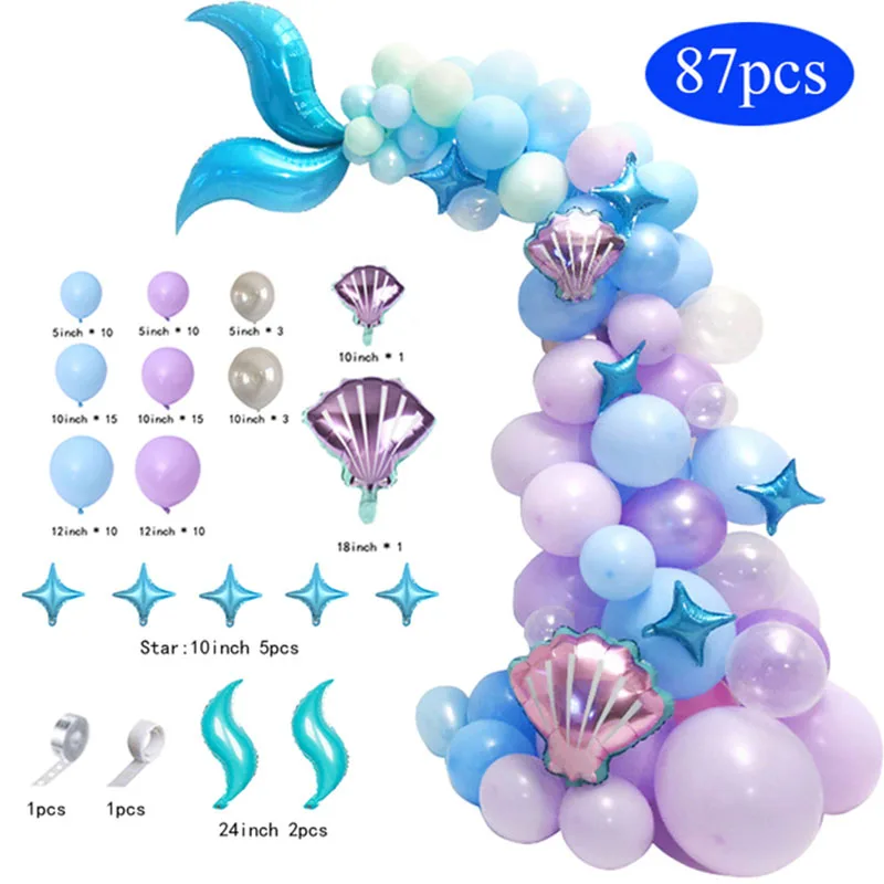 

Mermaid Tail Balloon Garland Arch Mermaid Theme Birthday Party Decorations Supplies Under the Sea Little Mermaid Balloons