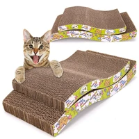 cat scratch board cat toy double sided durable pet scratcher pad bed mat with catnip toy claw care toy cardboard