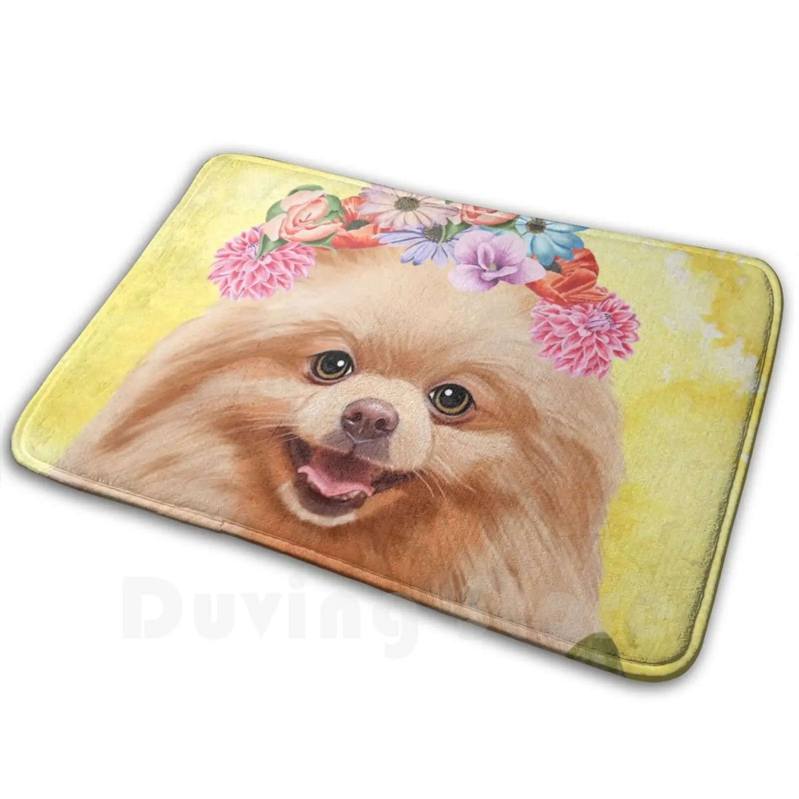 

Pomeranian Dog With Flowers Spring Carpet 2378 Carpet Pomeranian Dog Animal Pet Flowers Nature Pom