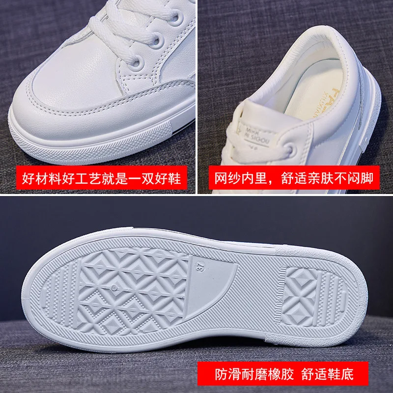 

2021 Spring New Flat White Shoes Female Students Ins Breathable Running Casual Shoes Street Shooting Women's Shoes