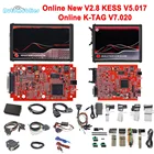 KESS KTAG EU Red KESS 2,80 V5.017 K TAG V7.020 4 светодиодный 2,25 онлайн OBD2 ECU чип тюнинг инструменты KESS 5,017 K-TAG ECU Программатор Новый
