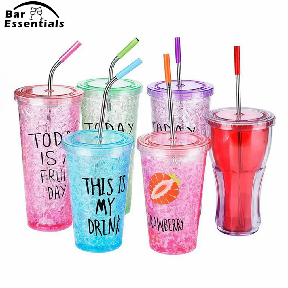 6 шт./компл. многоразовые трубочки из нержавеющей стали прямые изогнутые для