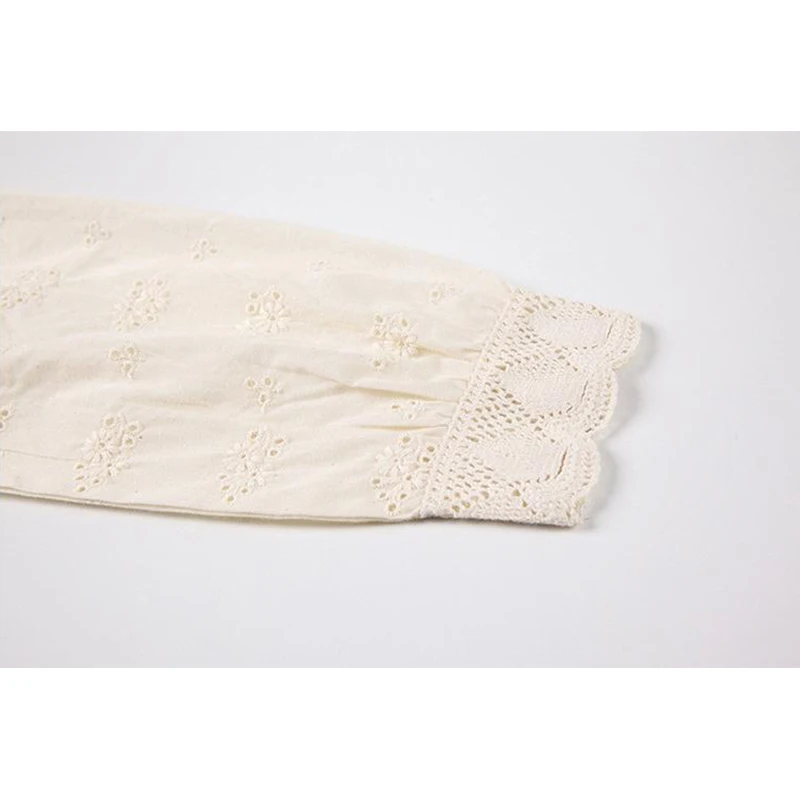 

Pullover Shirts Blouses Fashion Vintage OL Loose Lace Patchwork Crewneck Blusas 2021 Spring Long Sleeve Elegant Work Korean Tops