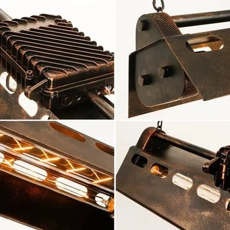 Железный подвесной светильник в стиле лофт с 4 лампочками Эдисона. Ночной клуб