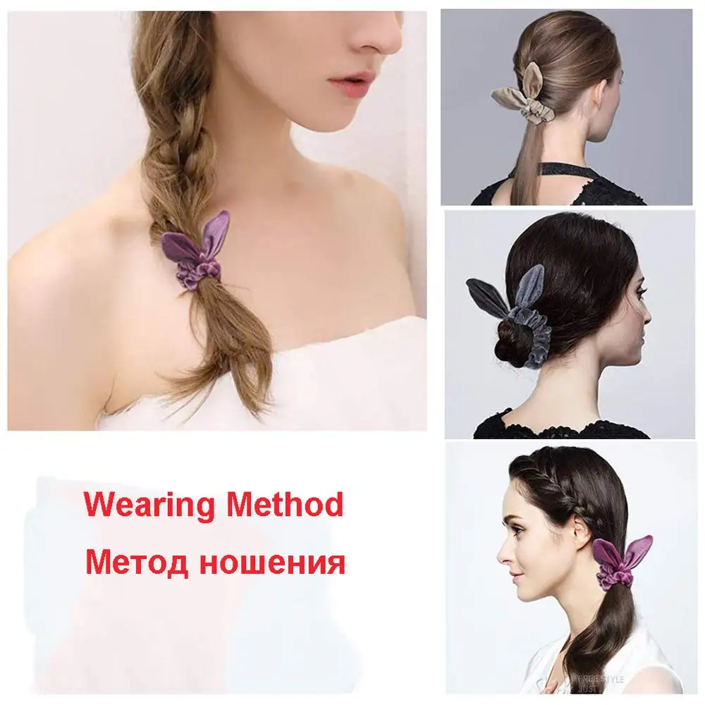 Женские эластичные резинки для волос Однотонные с бантом и жемчугом аксессуары