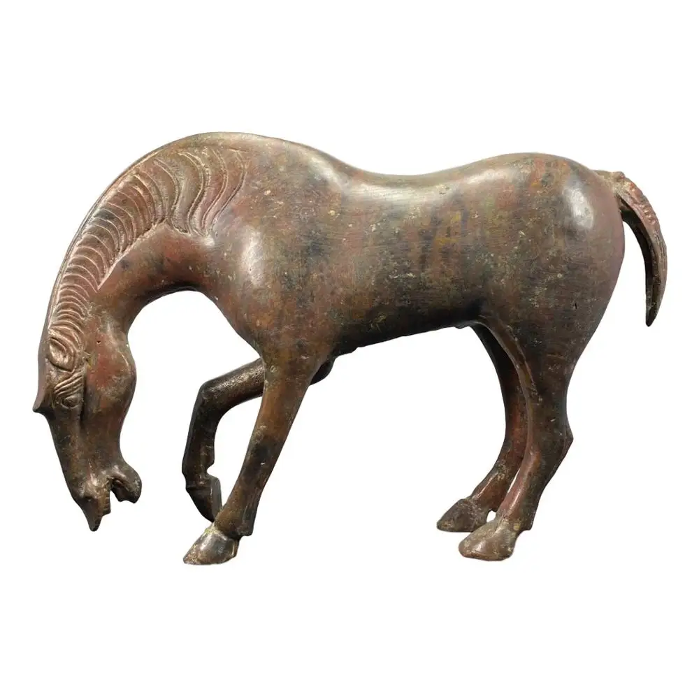 

LaoJunLu Bronze Drinking Horse In Han Dynasty Imitation antique bronze masterpiece collection of solitary Chinese traditional