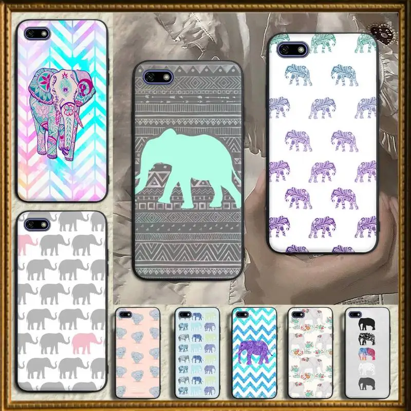 

elephants Pattern Collage tribal Phone Case For Huawei Y5 Y6 Y7 Y8 Y9 Nova 4 5 6 7 Pro Se Cover
