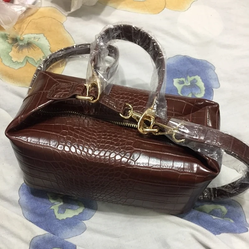 Роскошные брендовые маленькие дамские сумочки с имитацией кожи крокодила для
