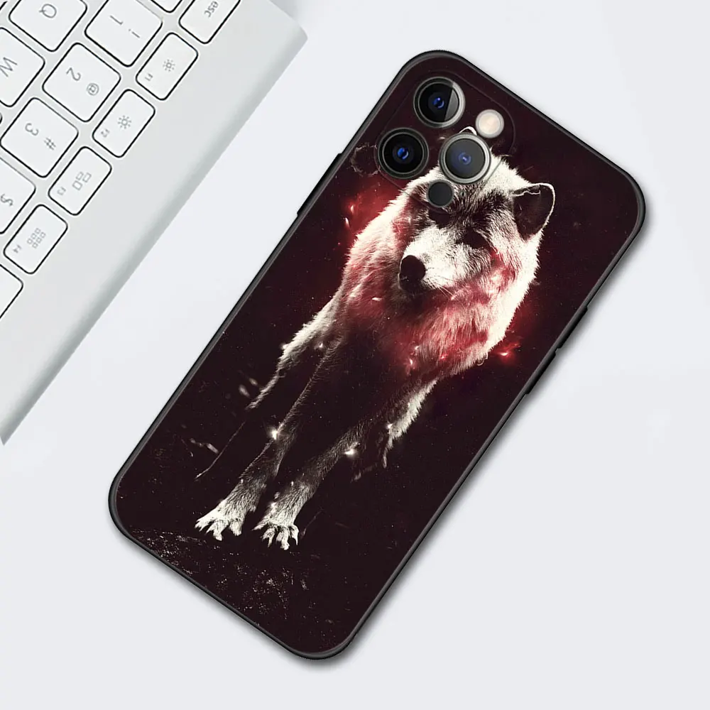 hot sale the wolf phone case for iphone 11 12 13 pro xr 7 8 x xs max 12 13 mini 6 6s plus 5 5s se black soft cover shell free global shipping