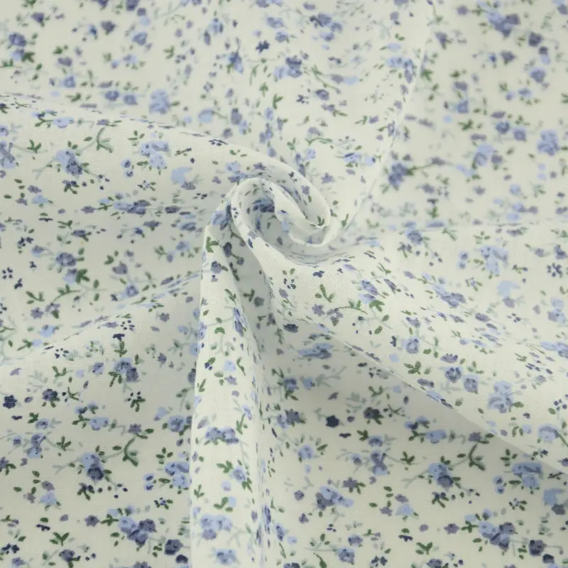 Blue Flower Classic Style Cotton Plain Fabric for Beginner's Practice Doll Sewing Telas Tecido Art Work Patchwork Clothing Cloth|cotton fabric