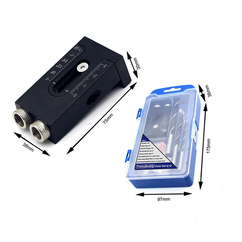 Набор для работы с карманными отверстиями 6/1/8/9 мм из алюминиевого сплава |