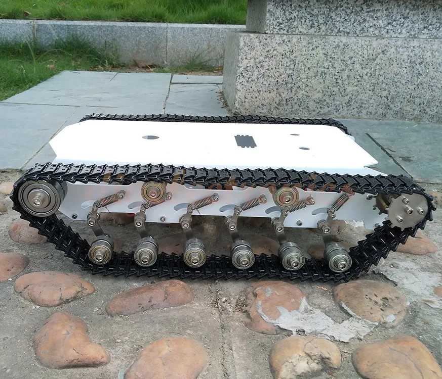 T750 полная металлическая гусеничная цепь Танк шасси автомобиля Комплект Интеллектуальный робот Подпружиненные шасси умный трек для DIY робот игрушки для детей
