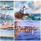 5D DIY алмазная живопись Морской Маяк карта Стразы инкрустированная вышивка крестиком Мозаика для украшения дома можно настроить