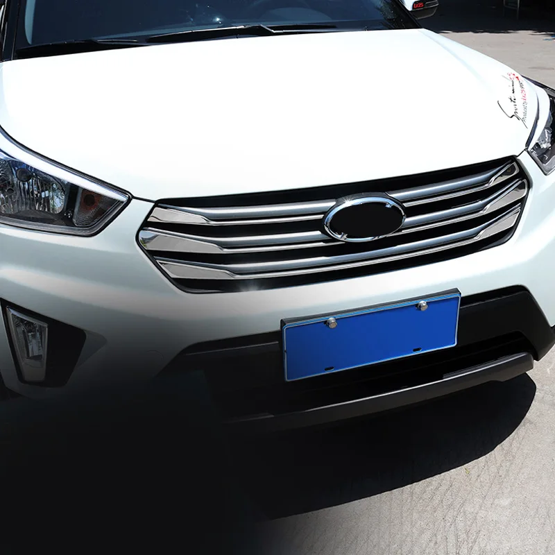 Для хундай крета ix25 Hyundai Creta 2015 2016 2017 2020 Хромированная передняя Центральная сетка