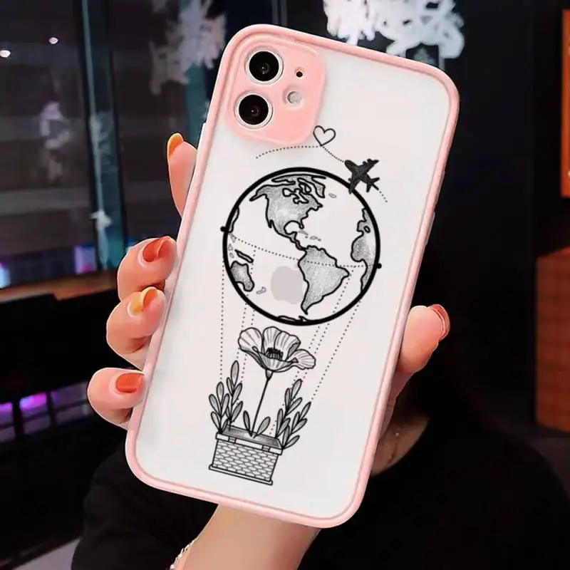 

Cartoon Creativity starry universe paper plane Phone Cases Matte Transparent for iPhone 7 8 11 12 s mini pro X XS XR MAX Plus