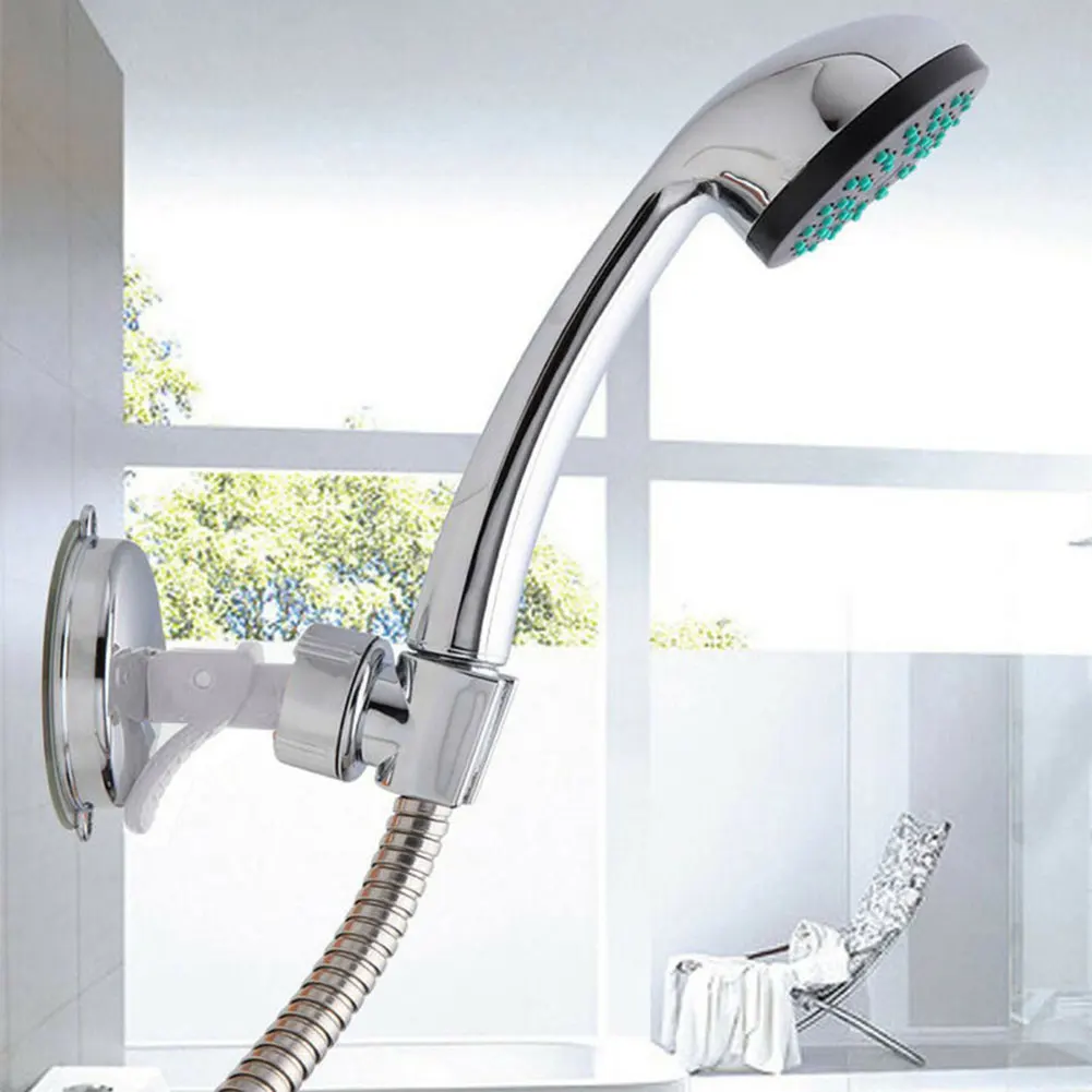 universal adjustable hand shower holder suction cup holder full plating shower rail head holder bathroom bracket stable rotation free global shipping