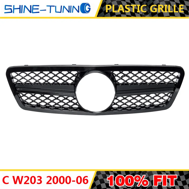 Решетка с гальваническим покрытием W203 C63 look для Mercedes C Class C200 C250 C300 Sports Look решетка