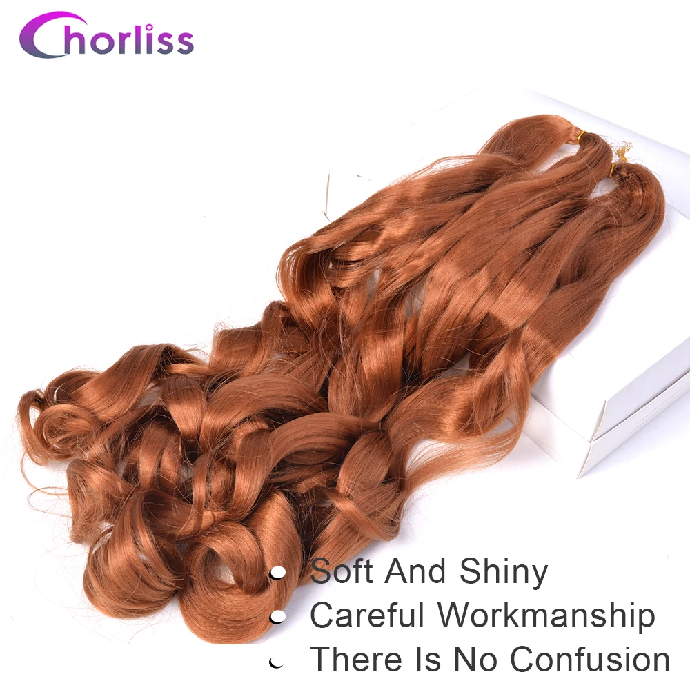 

24inch Spiral Curls Synthetic Hair Loose Wave Crochet Braids Hair Pre Stretched Braiding Hair For Women Ombre Black Brown Blonde