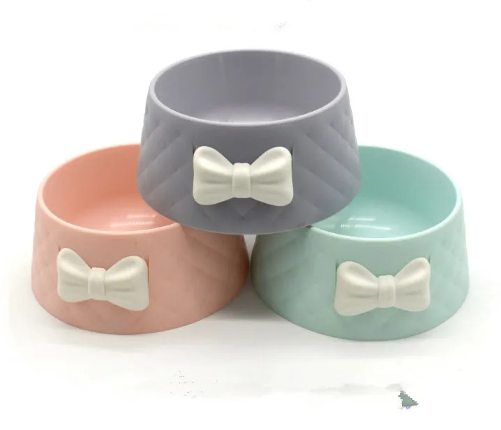 Usd2.98/pc миска для домашних животных кошек собак кормушка воды с белым бантом pp 5