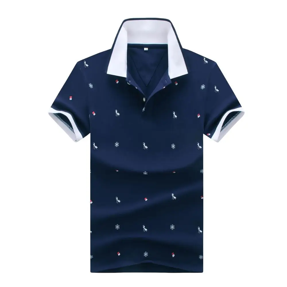 Dark Blue SJ21 Футболки с принтом муравья для мужчин, летняя рубашка поло с коротким рукавом, приталенная рубашка поло, Повседневная Уличная одежда, топы, Брендовые мужские рубашки для гольфа, Молодежные футболки - Цвет: Dark Blue SJ21