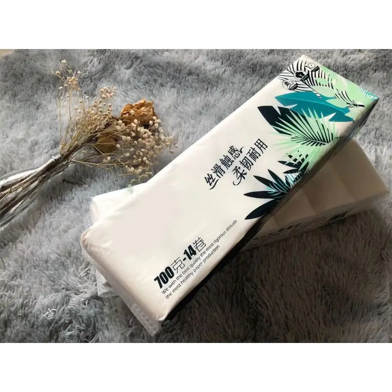 

14 Rolls Paper Home Household 4 Layers Bath No Core Soft Toilet Paper 667D