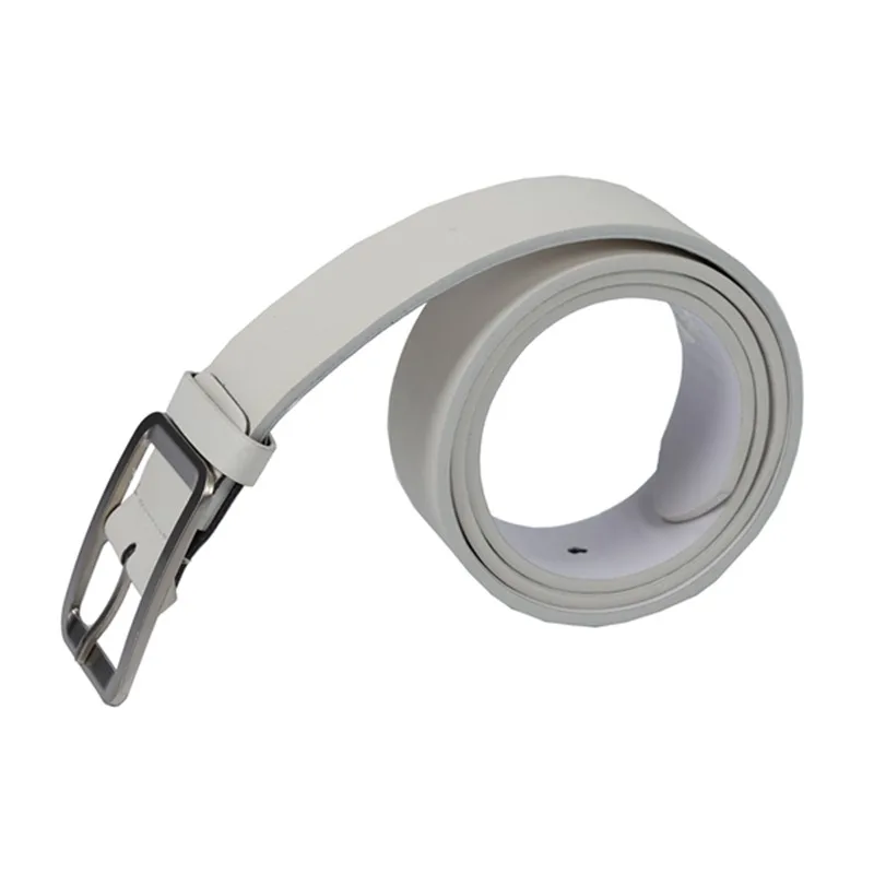 

Men's Casual Waistband Belt Faux Leather Belt Buckle Waist Strap Belts white