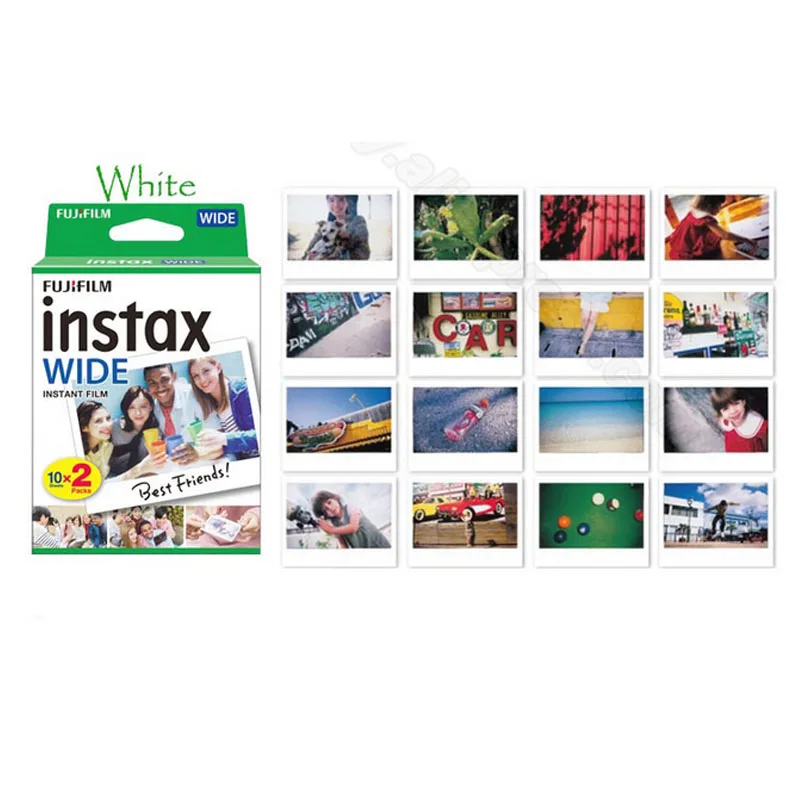 Подлинная Fujifilm Instax Wide Film White 200 для Fuji Instant широкоугольный фотоаппарат|Фотоплёнка|