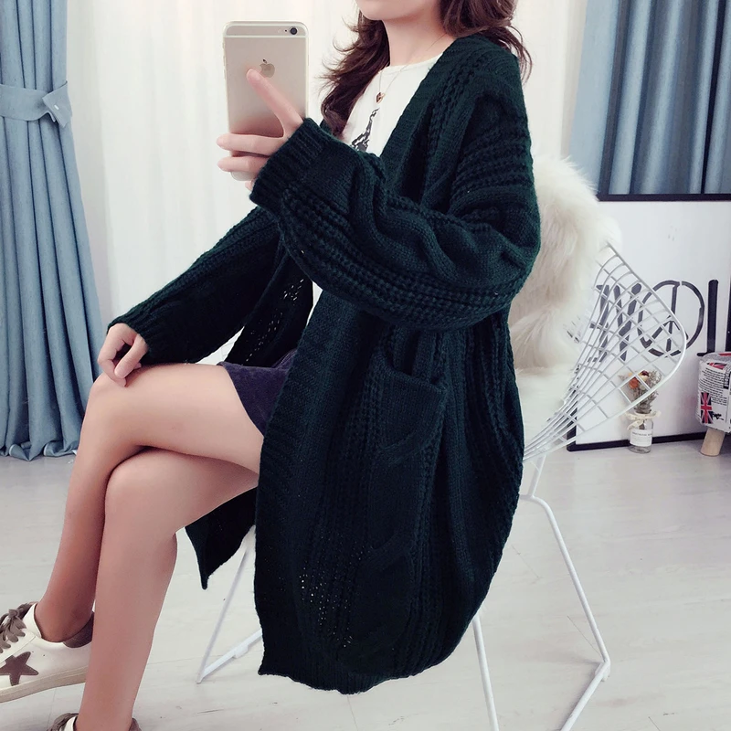 Зимний осенний кардиган для женщин свитер элегантный винтажный вязаный