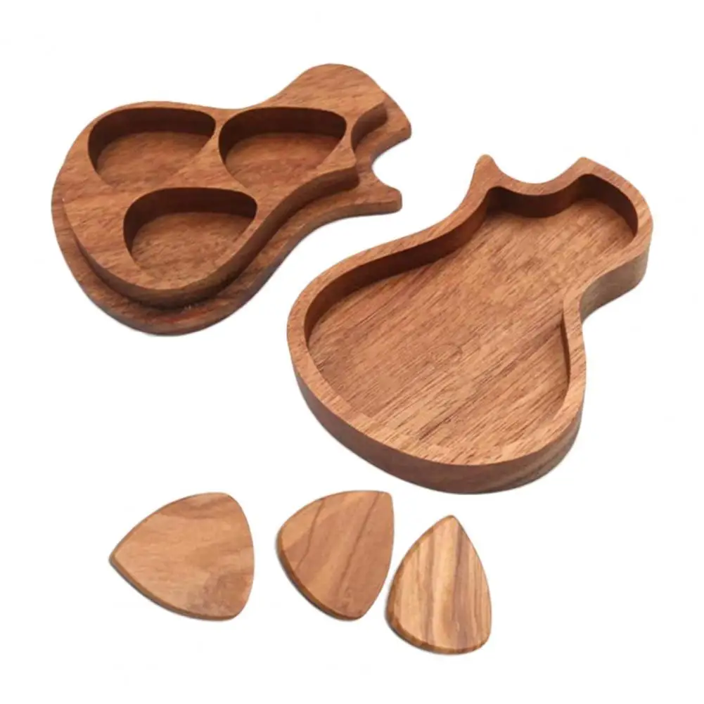 

Portable Durable Solid Wood Acoustic Guitar Pick Wooden Storage Box Accessory Storage Box