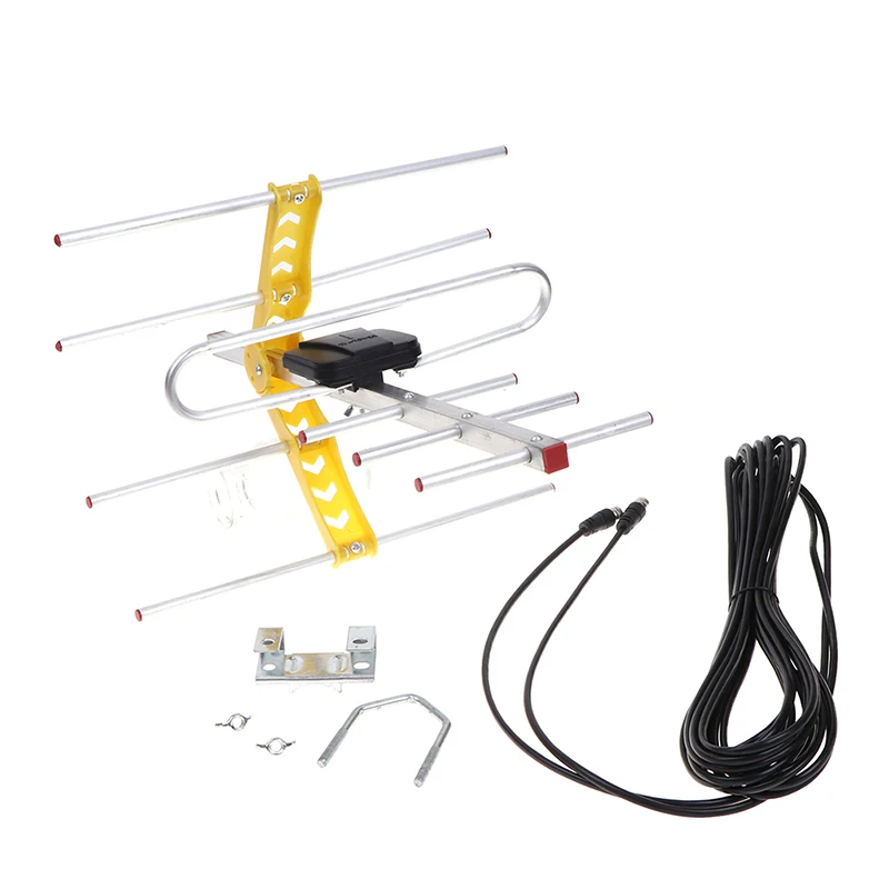 1pc Outdoor 100Mile Amplified 8 Yagi Antenna HD TV 10dB Long Range UHF/VHF/FM HDTV | Автомобили и мотоциклы