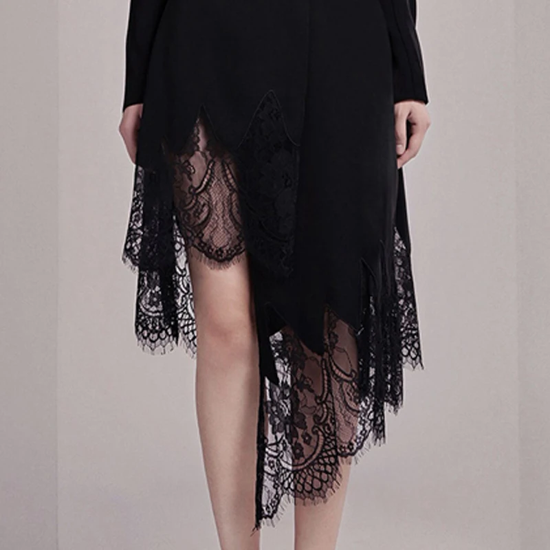 Женское асимметричное платье HAMALIEL Брендовое двубортное с длинным рукавом и