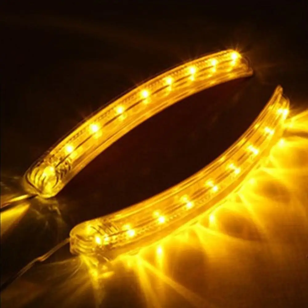 

2 PCS Amber 9LED 12V Car Rear View Mirror Side Turn Signal Indicator Lamp Car Decoration Lamp Rearview Mirror Turn Signal Light