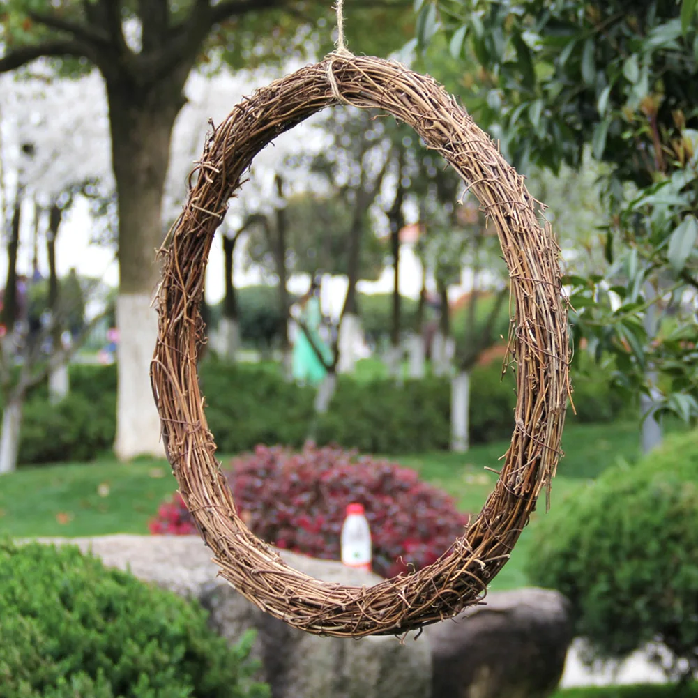 Натуральная плетеная обруч из ротанга гирлянда Рождественский венок на стену