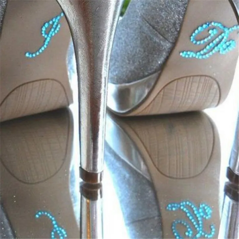 1 шт. Жених невесты белого обувь расшитая стразами наклейки свадебные украшения