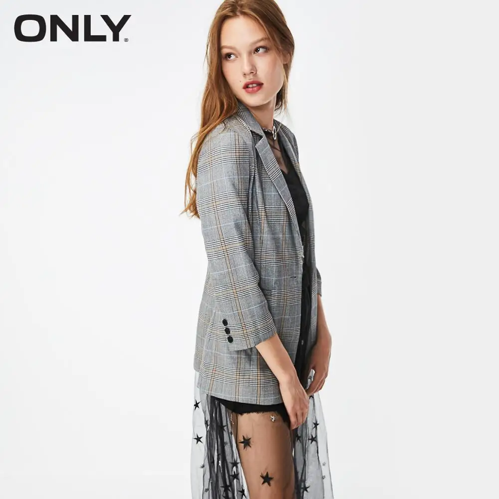 Только Летний Новый стильный приталенный Повседневный блейзер в клетку |