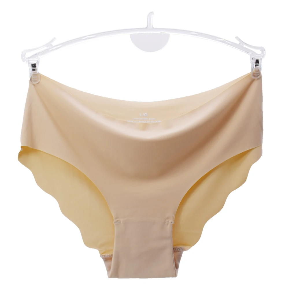 

Women Seamless Solid Ultra-thin low-Rise Ruffles Panties Ice Silk Sexy Briefs Lingerie Underwear Hot Sale
