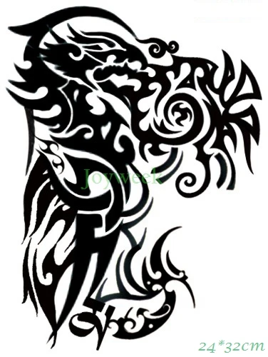 Водостойкая Временная тату-Наклейка на тело Дракон пламя Тотем тату огонь Татто
