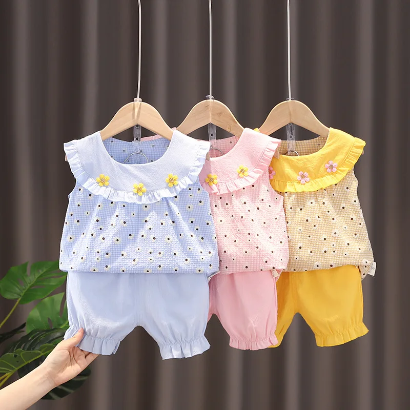 

Baby Girl Summer Clothes Girl Sets Baby Girl Summer Outfit Baby Clothes Cotton Children Clothes Kids Casual Sleeveless Print