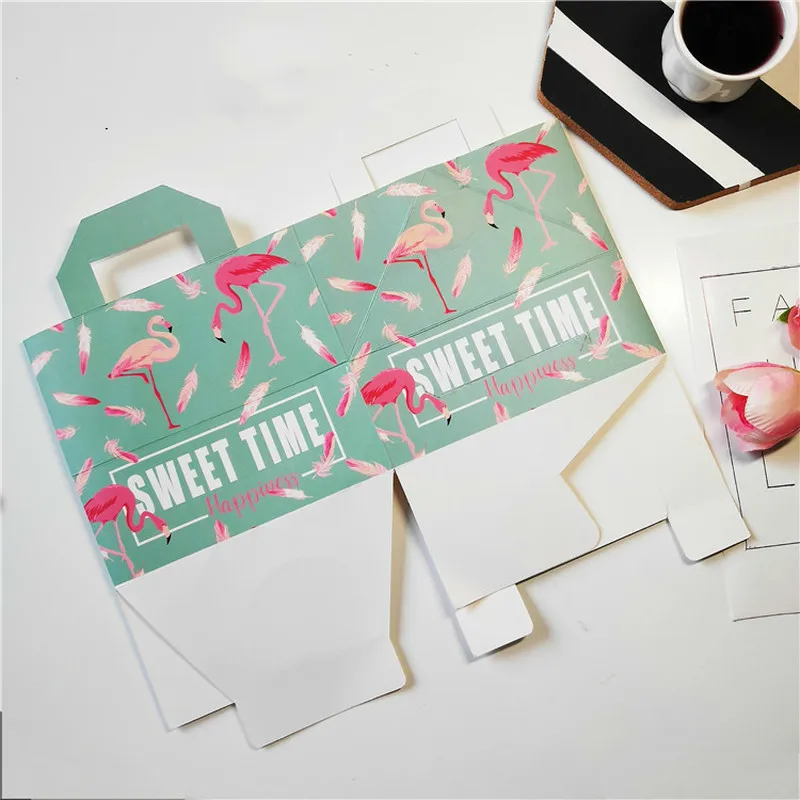 Коробка конфет с рисунком фламинго искусственная коробка для шоколада нуги