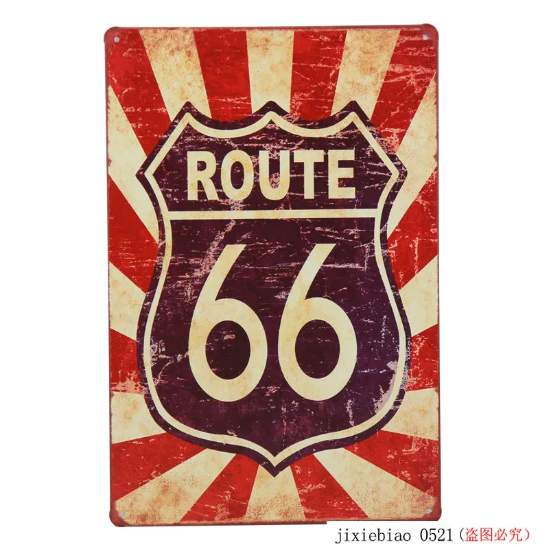 Американские винтажные металлические оловянные знаки Route 66 номерной знак для