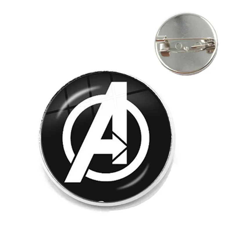 3D Marvel стеклянная брошь из кабошона Мстители Железный человек Действие Tony Stark дуговой реактор напечатанный стеклянный камень колье с амулетом булавки для подарка - Окраска металла: 9