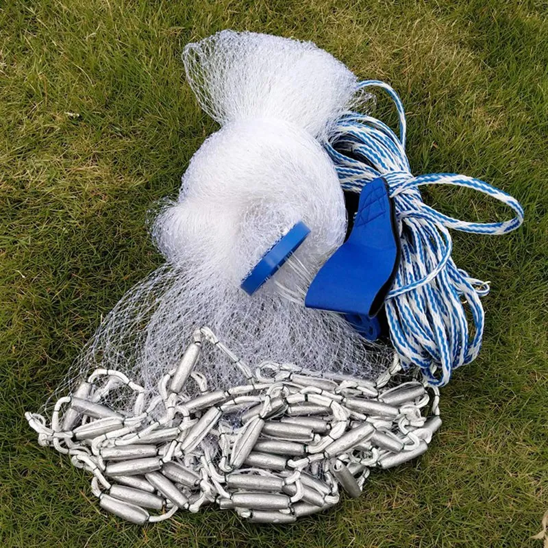 Рыболовная кастинговая сеть со сверхмощными настоящими свинцовыми грузами