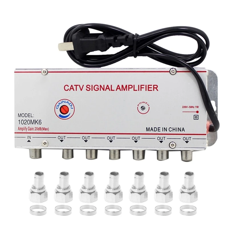 

6Way 20DB Antenna Signal Amplifier Anti-interference Home TV Box Signal Booster Household TV Equipment