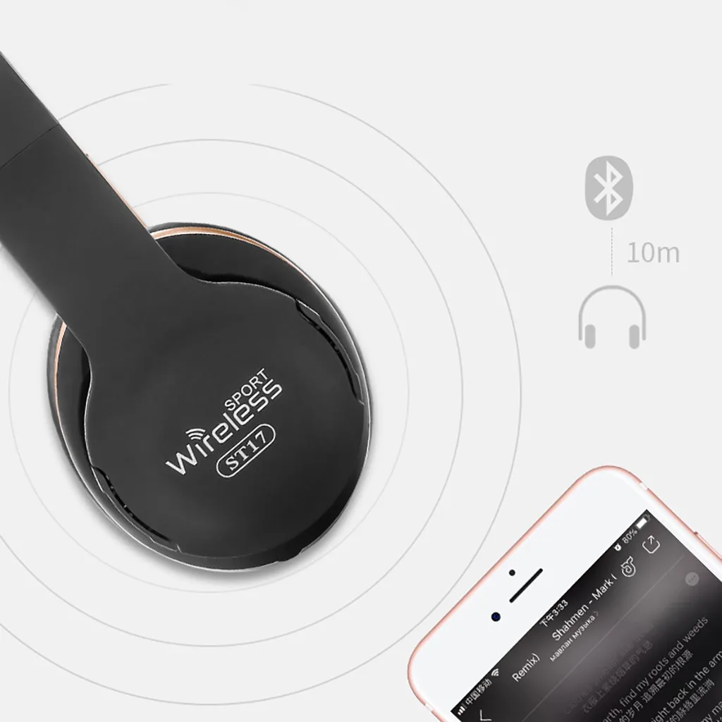 Портативная беспроводная гарнитура mosunx Bluetooth 4,1, складная стереогарнитура, встроенный микрофон, подавление шума, эхоподавление