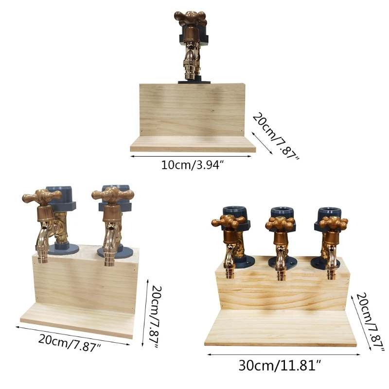 

29EA Wooden Base Wine Dispenser Single/Double/Three Faucet Whiskey Decanter Liquor Alcohol Whiskey Wood Dispenser Faucet