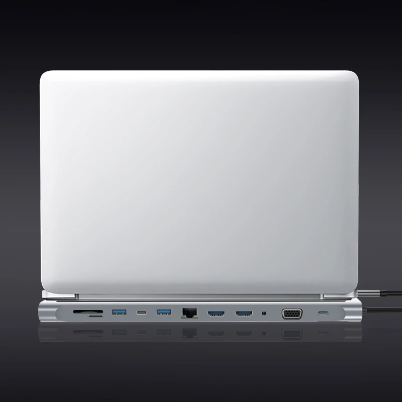 12 в 1 Тип USB C концентратор двойной Hdmi Rj45 Мульти 3 0 Мощность адаптер док станция для