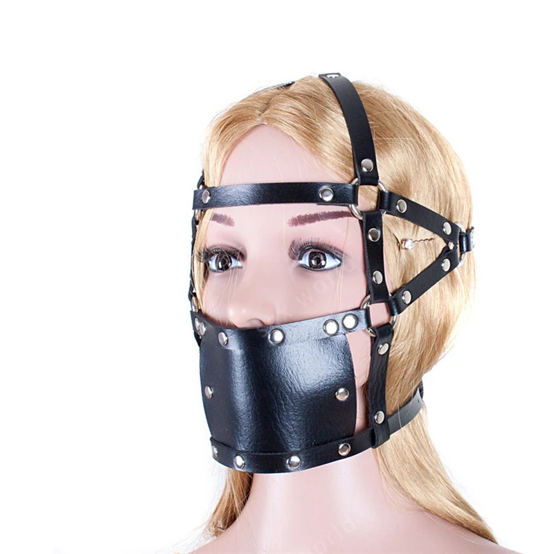 Женская маска-кляп с защитой от срыва Полный головной ремень бандаж для рта