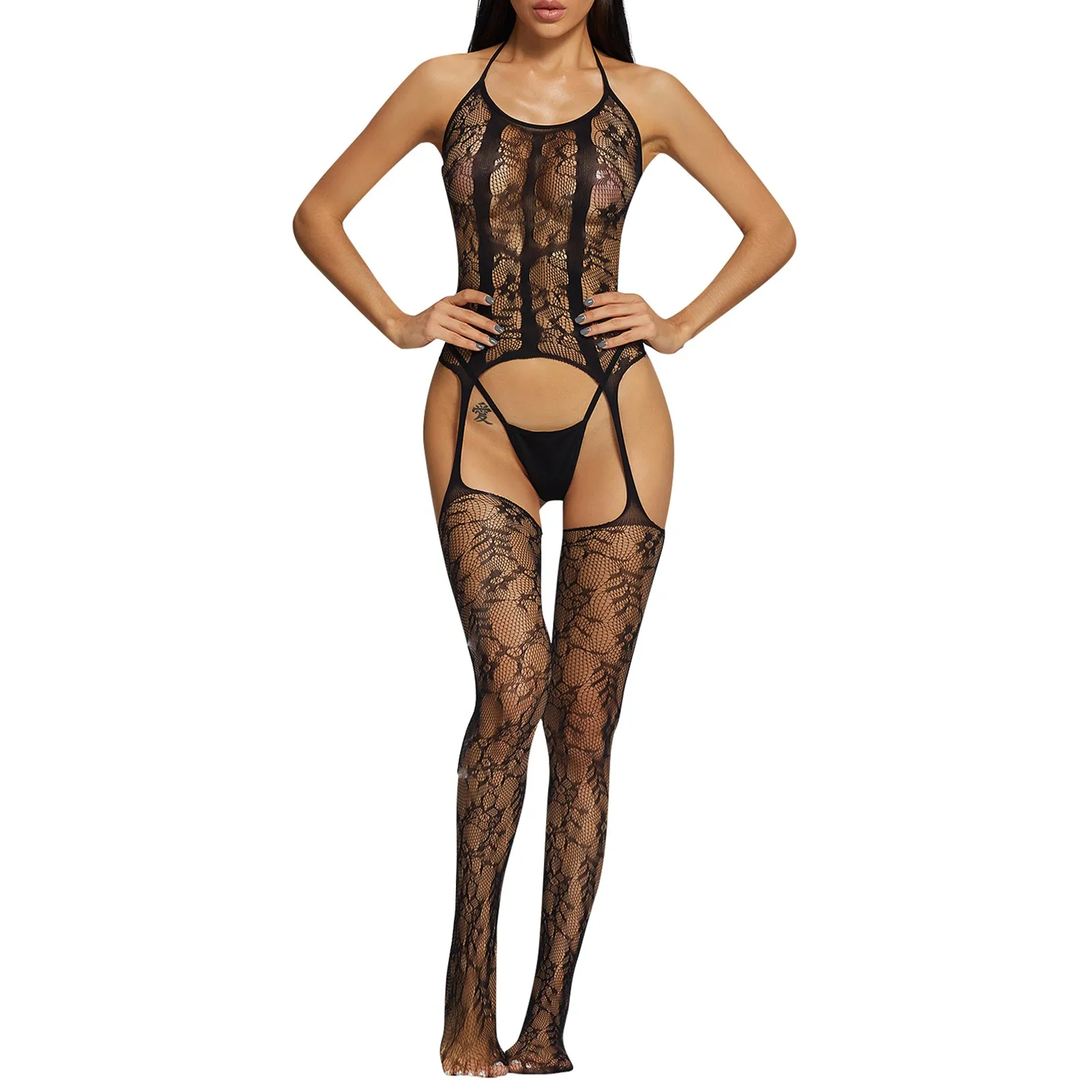 

Женские сексуальные колготки, женские гольфы в сеточку для рыбалки, нижнее белье, Пижамный комбинезон с открытой промежностью, сексуальные ...