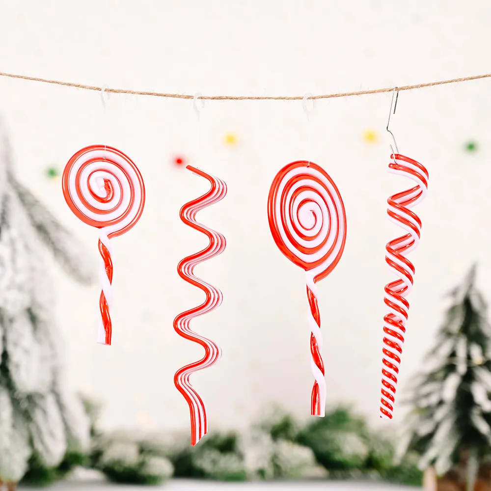 Рождественские украшения пластиковые конфетные тростники красочные большие