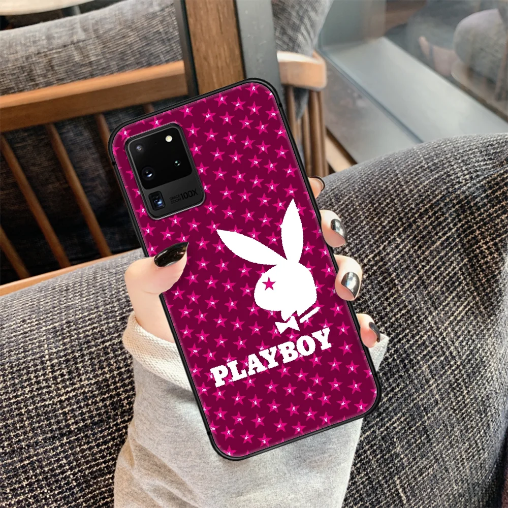 

Playboy fashion Brand Phone Case Cover Hull For Samsung Galaxy S 7 8 9 10 e 20 FE edge uitra plus Note 9 10 20 black Coque